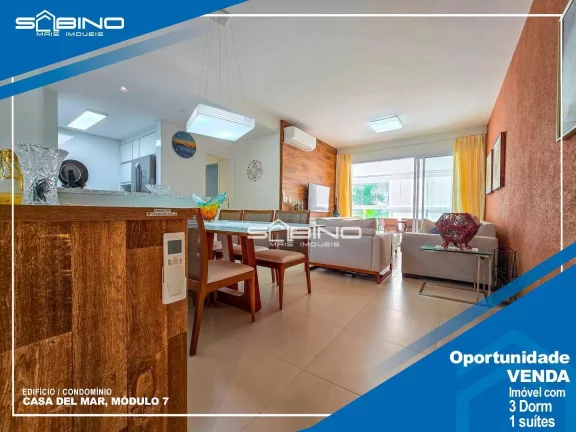 Imagem Apartamento Pé na Areia à Venda com 3 dormitórios 1 suíte 133m² Riviera de São Lourenço Bertioga SP