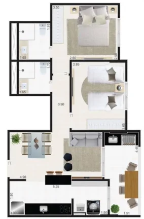 Imagem APARTAMENTO COM 68.28 m² - JARDIM PRAIA GRANDE - MONGAGUÁ SP