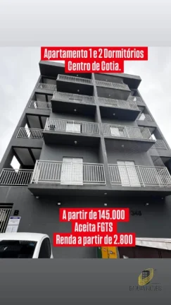 Imagem Apartamento à venda em Cotia-SP: 1 e 2 quartos, 32m² a 45m² de área!