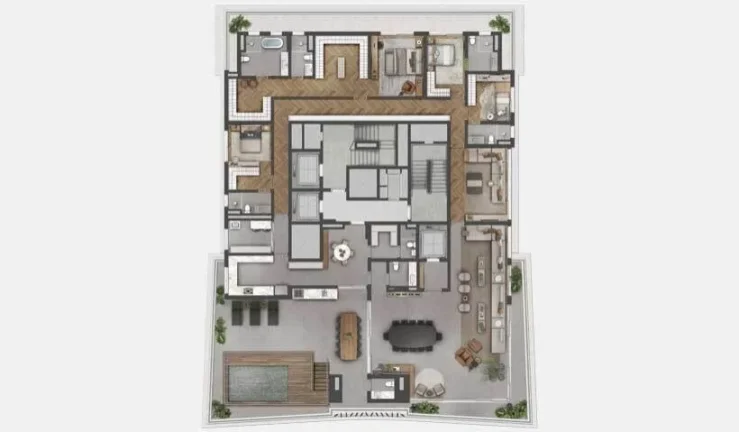 Imagem Com arquitetura contemporânea de linhas marcantes, um autêntico Lindenberg se eleva em meio à atm...