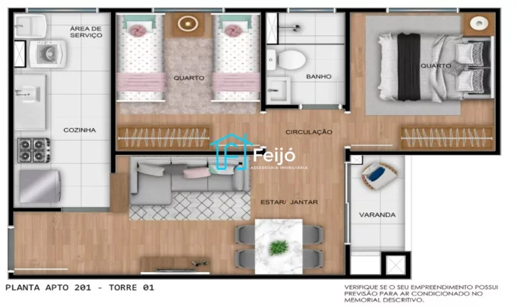 Imagem Apartamentos 2 dormitórios com Sacada e churrasqueira - Humaitá
