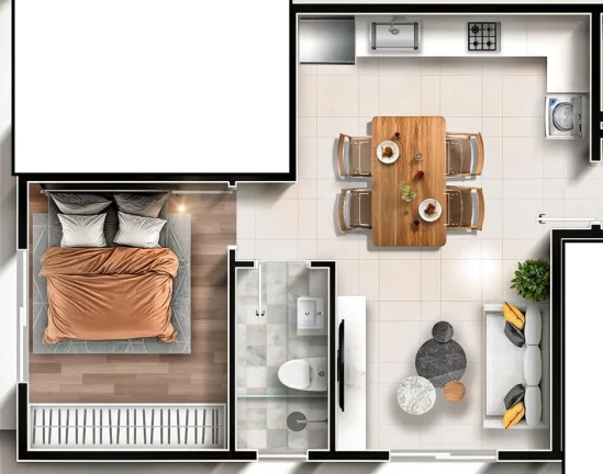 Imagem LANÇAMENTO Residencial Arcanjo Miguel 1 Dormitório e amplo living.