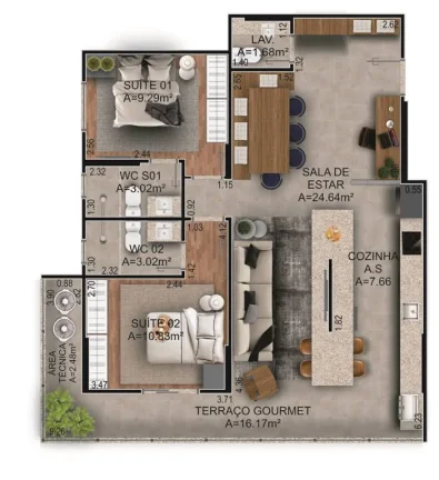 Imagem APARTAMENTO COM 87.61 m² - FORTE - PRAIA GRANDE SP