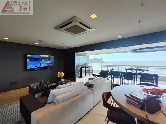 Imagem Luxuoso apartamento à venda em Praia Grande-SP, Canto do Forte: 3 quartos, 3 suítes, 2 salas, 4 banheiros, 3 vagas, 250m².