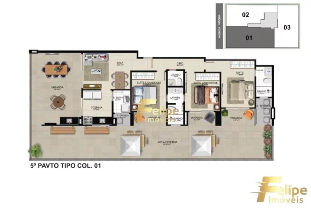 Imagem EXCELENTE OPORTUNIDADE APARTAMENTO DE 03 QUARTOS SENDO 01 SUÍTE CONVENCIONAL E 02 CANADENSES, À VENDA NA PRAIA DO MORRO, EM GUARAPARI/ES!