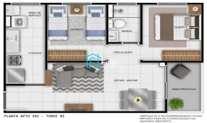 Imagem Apartamentos 2 dormitórios com Sacada e churrasqueira - Humaitá