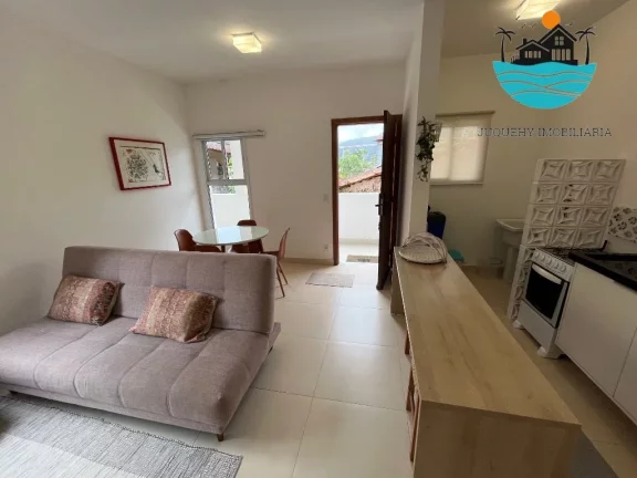 Imagem Apartamento para locação em Juquehy, 30 metros da praia e com 1 dormitório, acomodação p/ 1 casal e 2 filhos, bem localizado | Juquehy Imobiliária