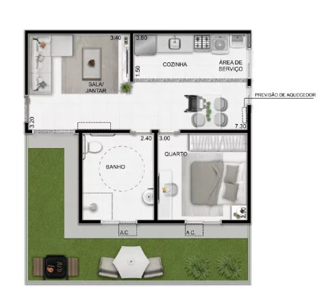 Imagem Side Park - Apartamento à venda no bairro Campo Grande - Rio de Janeiro/RJ