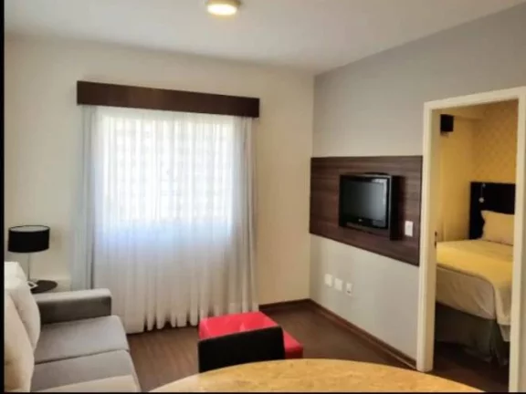 Imagem Flat para aluguel possui 33 metros quadrados com 1 quarto em Vila Olímpia