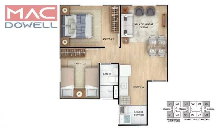 Imagem Porto Valencia - Apartamento 2 Quartos - Campo Grande / RJ