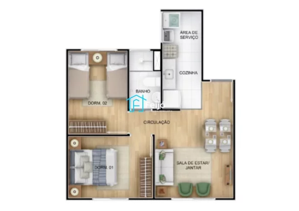Imagem Apartamento 2 dormitórios - Gravataí - Morada Serena