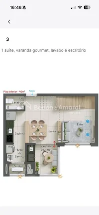 Imagem Apartamento a venda de 1 dormitório (duplex) 75m² de útil, suíte master, Bairro Chácara da Barra - Campinas.