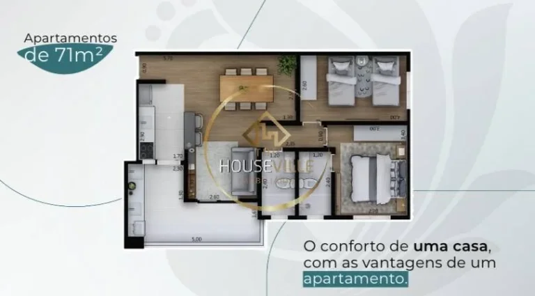 Imagem APTO 71m com 2 Dormitórios e Varanda Gourmet, Pq Industrial, Lançamento