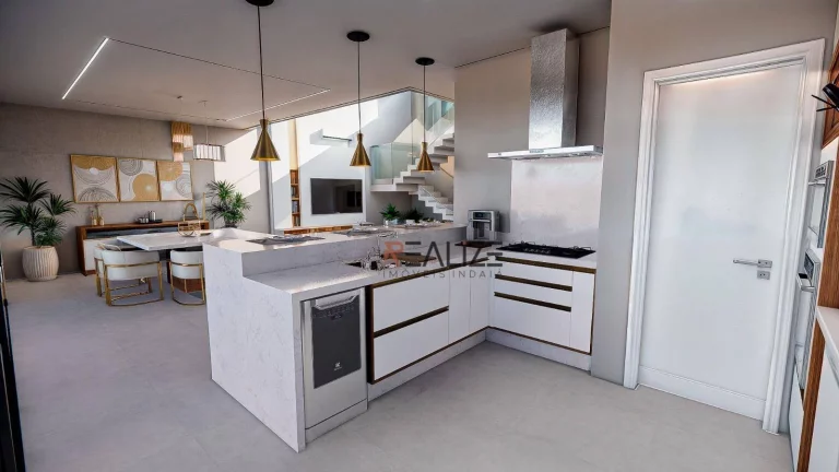 Imagem Sobrado moderno com 4 dormitórios e escritório à venda, 303 m² por R$ 3.300.000 - Condomínio Alto Padrão - Indaiatuba/SP