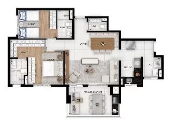 Imagem Condomínio Le Quartier Santo André, apartamento à venda com 3 quartos em Santo André