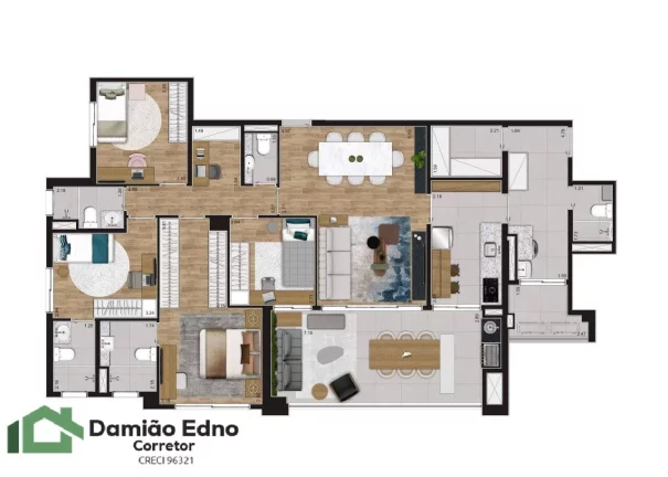 Imagem Apto alta vista com 152m,andar alto, sol da manhã 3 vagas.
