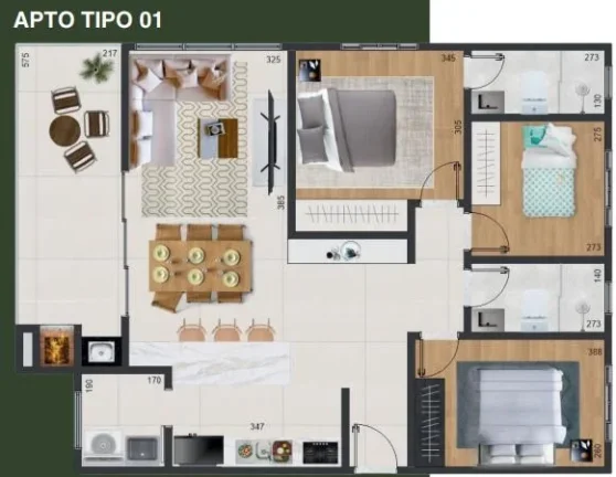 Imagem APARTAMENTO COM 3 QUARTOS SENDO 1 SUITE 300M DO MAR E 700M DO PARQUE BETO CARRERO