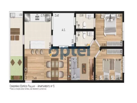 Imagem Apartamento de 2 dorms 1 vaga Sem condomínio Vila Scarpelli