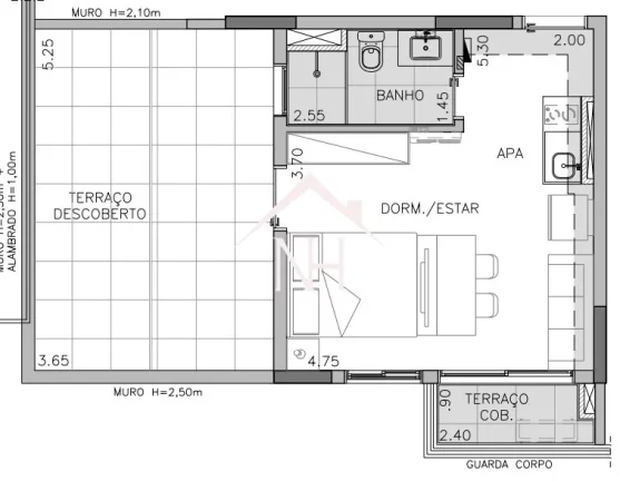 Imagem Studio de 52m com Planta Inteligente, Dormitório, Brinquedoteca, Piscina, Playground, Quadra recreativa, Salão de festas, Fitness,Lounge Bar,Pet Place