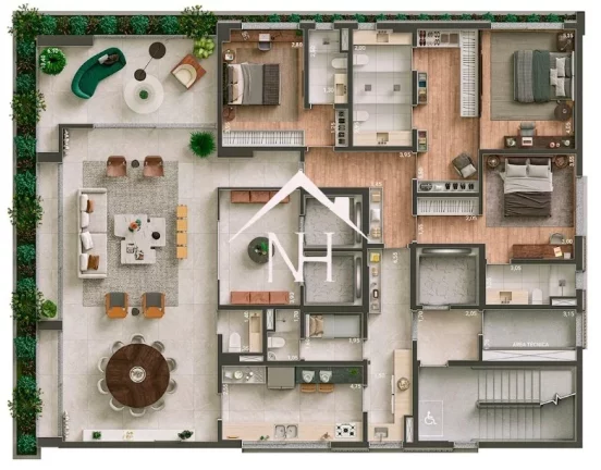 Imagem Apartamento ao lado do Parque do Povo de 262m c/3 suítes,3 vagas, hall privativo, piscina, deck, solarium, brinquedoteca,fitness,pet place,spa,lounge,