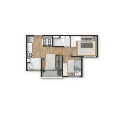 Imagem VIBRA NAÇOES UNIDAS - Apartamento 2 Dormitórios 37m² à Venda no Socorro SP com Varanda