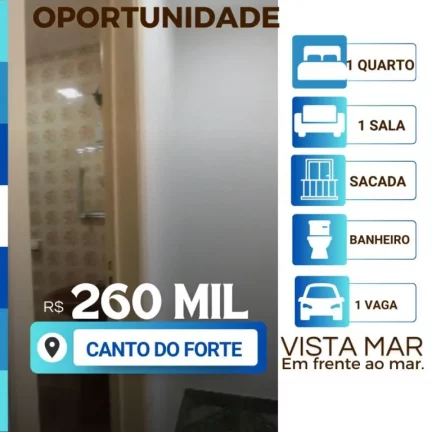 Imagem APARTAMENTO COM 31 m² - CANTO DO FORTE - PRAIA GRANDE SP