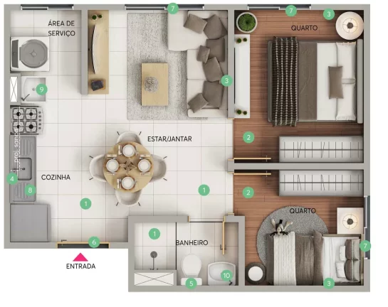 Imagem Encantos da Zona Norte - Fase 1 - Apartamento à venda no bairro Bonsucesso - Rio de Janeiro/RJ