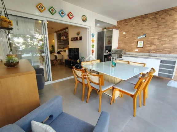 Imagem Apartamento frente mar com lazer, Tombo com 3 Quartos, 3 Suítes, 2 Salas, 4 Banheiros, 3 Vagas de Garagem, 112m²!
