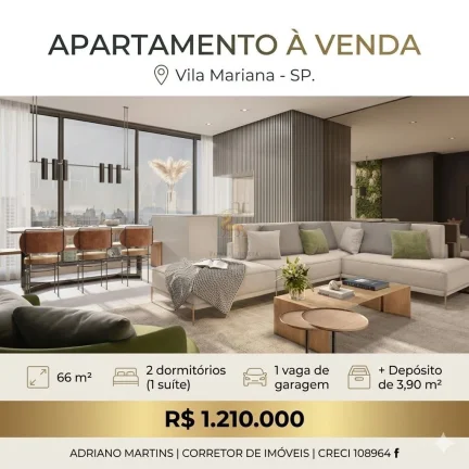 Imagem Lindenberg Vila Mariana | 66 m² Entrega em 3 Meses – 2 Dorms c/ Churrasqueira
