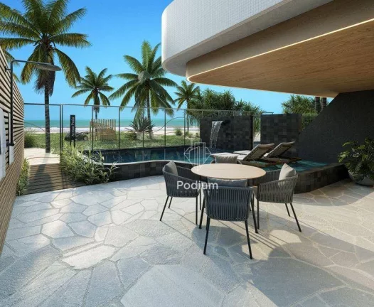 Imagem Apartamento com varanda/sacada pé na areia na praia de Areia Dourada / Cabedelo. -AP1584