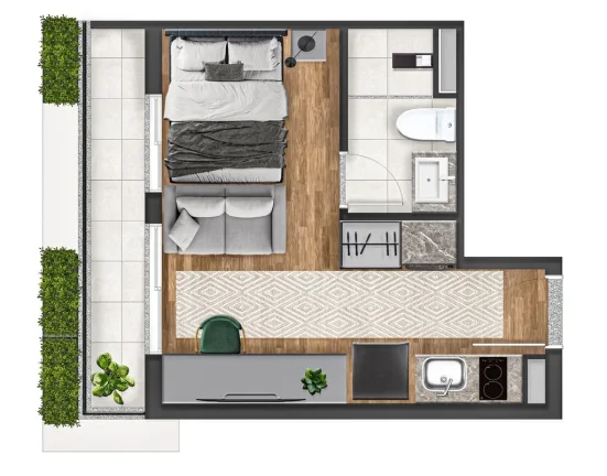 Imagem Apartamento Jardim Paulista - 34M², 1 Dorm