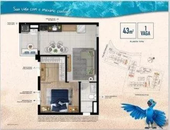 Imagem Apartamento à venda em Barueri, Jardim Júlio, com 1 quarto, 43m2