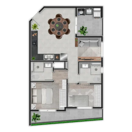Imagem BOM RETIRO - Apartamento 2 quartos com 1 suíte. 1 vaga. 64,89m².