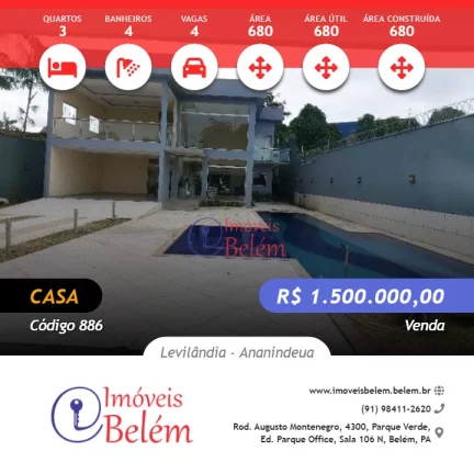 Casa para venda com 3 suítes no Residencial Amazon Garden
