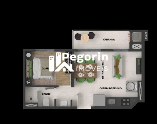 Imagem Apartamento 02 quartos com suíte Padrão