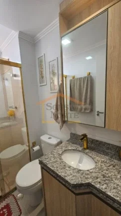 Imagem Apartamento com 55m², dispõe de 2 dormitórios, sendo 1 suite, 2 banheiros, sala para dois ambient...