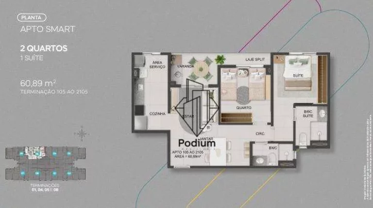 Imagem Apartamento com varanda/sacada no bairro do Expedicionários-AP2775.