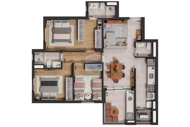 Imagem Apartamento Lançamento - Atmo – Condomínio Clube com Vista Permanente para Área Preservada