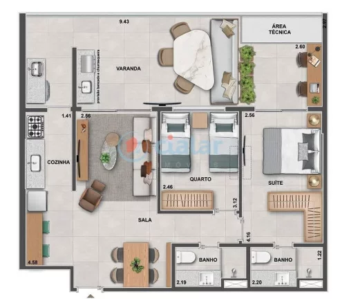 Imagem Garden à venda 3 Quartos 1 Suite 1 Vaga 183.74M Tijuca Rio de Janeiro - RJ | Ornato Tijuca