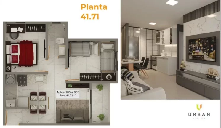 Imagem Apartamento com 2 dormitórios à venda, 46 m² por R$ 272.864,97 - Tambiá - João Pessoa/PB