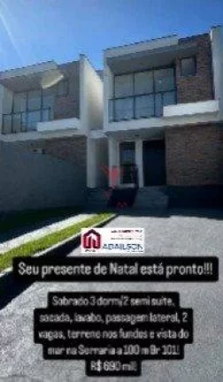 Imagem Sobrados para venda com 101m2 quadrados 3 quartos suíte em Serraria São José - FPOLIS-SC