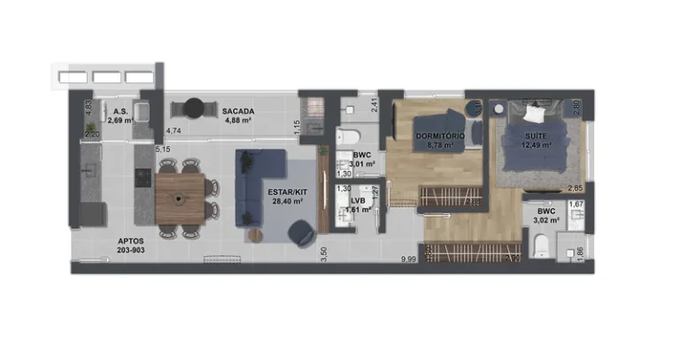 Imagem Apartamento 2 Dormitórios para venda em Florianópolis - SC