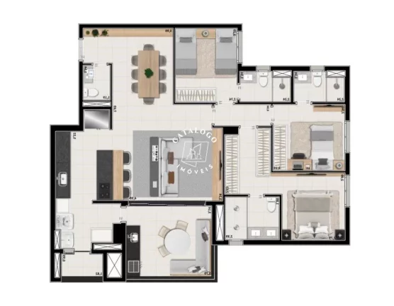 Imagem Apartamento a Venda no bairro Jardim Olhos D'água II - Ribeirão Preto, SP