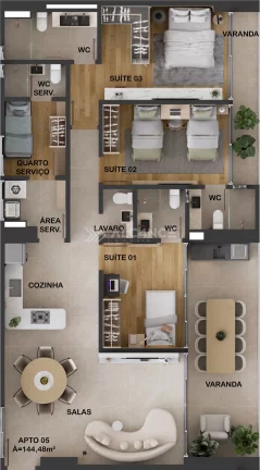 Imagem Apto Alto Padrão - 3 Quartos - 2 Suítes - 89,81 m² - Aeroclube, João Pessoa/PB