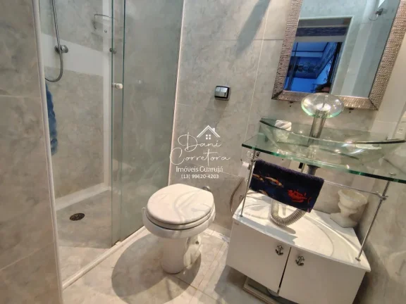 Imagem Apartamento com linda vista para o mar em Guarujá-SP, no Morro do Maluf: 3 quartos, 2 suítes, 2 salas, 3 banheiros, 1 vaga de garagem, 142m².