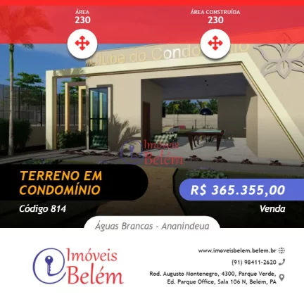 Imóveis Belem vende Lotes de 163 a 435m² no Cond Bosque das Orquideas
