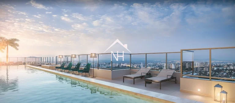 Imagem apartamento de 131m com 3 Suítes, Hall Privativo,2 Vagas, Terraço Gourmet, Academia, Churrasqueira, Brinquedoteca,Deck, Piscina,Solarium, Spa, Lareira