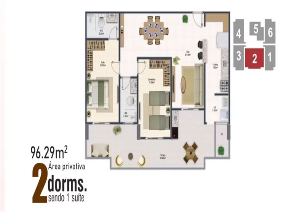 Imagem Apartamento com 2 dorms, Ocian, Praia Grande - R$ 689 mil, Cod: 2797
