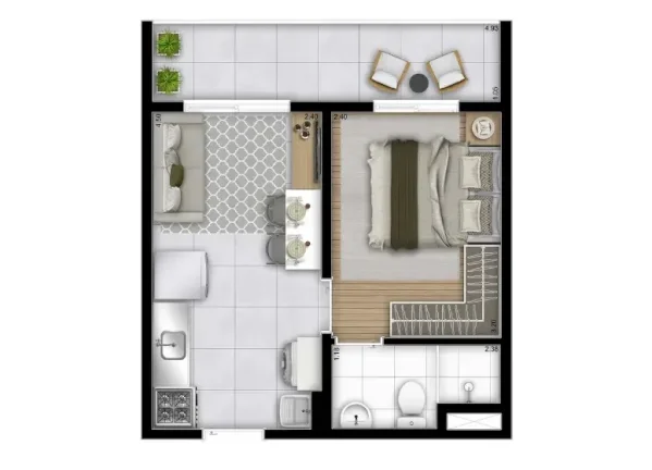 Imagem Apartamento com 27m2, 1 dormitório à venda ou locação na Barra Funda, São Paulo