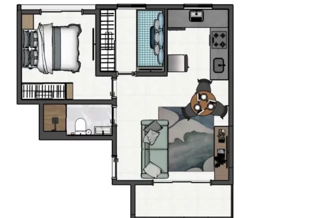 Imagem Apartamento à venda em Parque Novo Oratório, Santo André-SP: 2 quartos, 1 banheiro, 1 vaga, 44m² - Minha Casa Minha Vida!